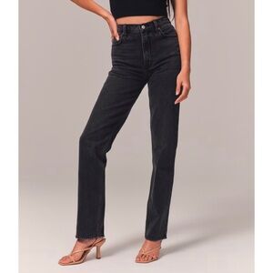 Abercrombie & Fitch Ultra High Rise 90s Straight Jean black